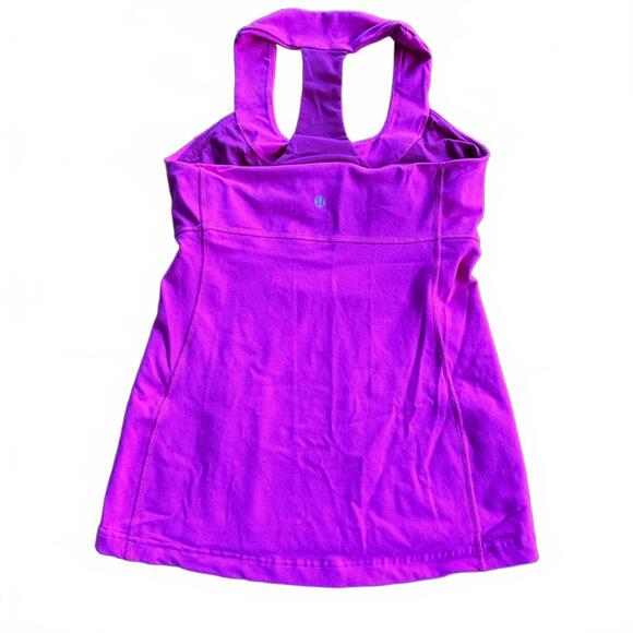 *Lululemon Scoop Neck Tank Luon, Raspberry Pink, Racerback Built in Bra Size 8 - Picture 3 of 3